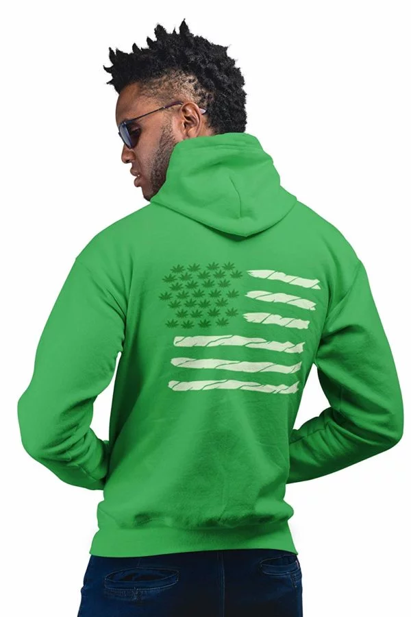 420 Spliff Flag Hoodie in green