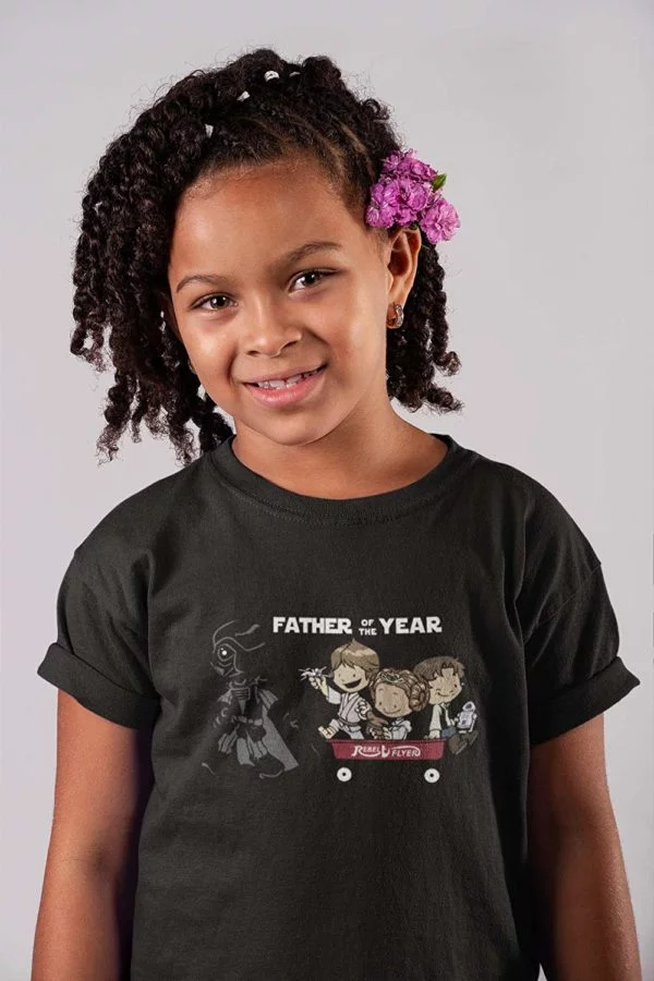 Father of The Year Darth Vadar Kids T-Shirt Black A
