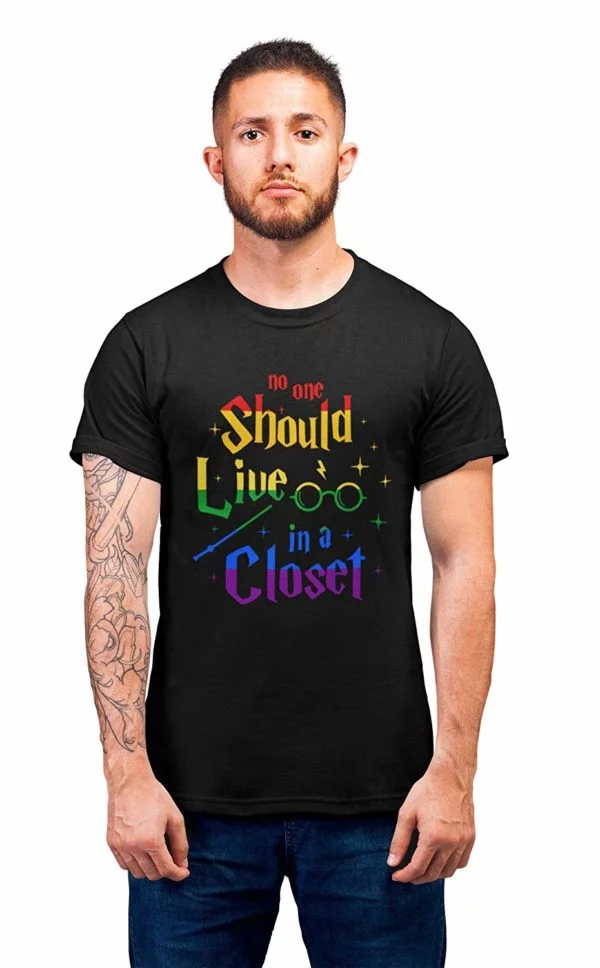 No One Should Live in A Closet T-Shirt Black