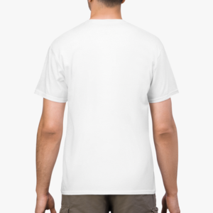 mens unisex white crew neck t-shirt back