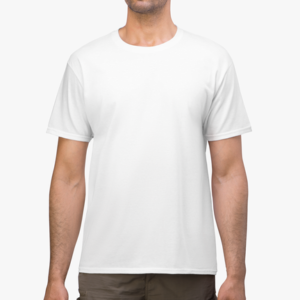 mens unisex white crew neck t-shirt front