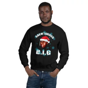 Snowtorious notorious BIG christmas Sweater black