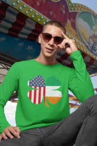 Irish American St Patricks Day Long Sleeve Sweatshirt green