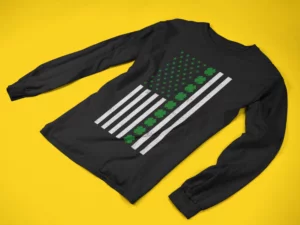 irish american flag st. patrick's day sweatshirt black