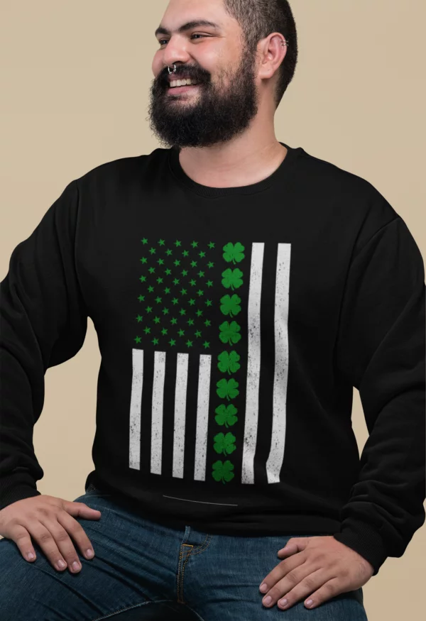 American Irish Flag St Patricks Day Sweatshirt