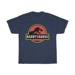 Daddysaurus Dinosaur Father's Day tshirt - navy blue
