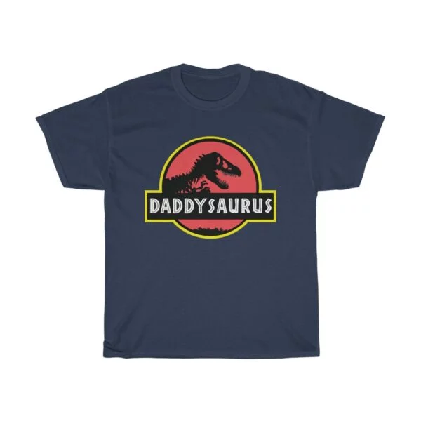 Daddysaurus Dinosaur Father's Day tshirt - dark blue