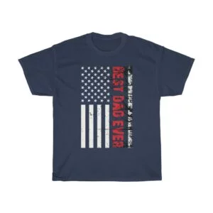 American Flag Best Dad Ever Father's Day tshirt - navy blue