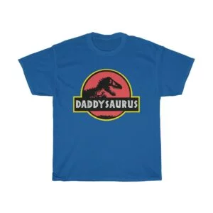Daddysaurus Dinosaur Father's Day tshirt - blue
