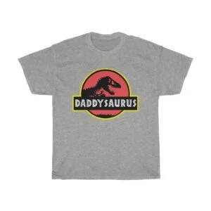 Daddysaurus Dinosaur Father's Day tshirt - grey