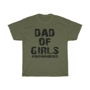 Father's Day Dad Of Girls Outnumbered tshirt - navy green