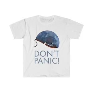 Don't panic Men's Fitted Short Sleeve Tee - white