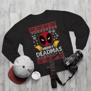 Merry Deadmas Deadpool Unisex Crew Neck Ugly Sweatshirt