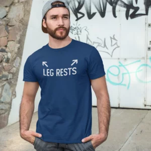Leg Rests Funny Adult Humour t shirt navy
