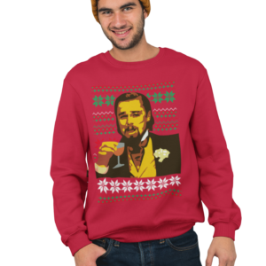 Leo Di Caprio Funny Laughing Meme Christmas Sweatshirt Red